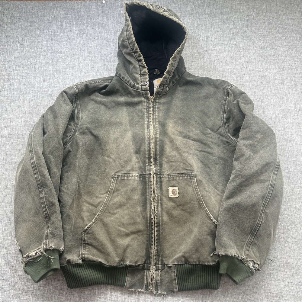 Carhartt Vintage Y2K Faded Green J130 MOS Jacket Thrashed Distressed XL *READ*